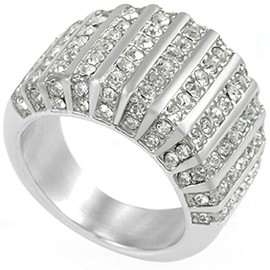 Size 4-12 Stainless Steel Wedding Engagement Ring Enternity Cluster Cocktail Anniversary Valentine (5)