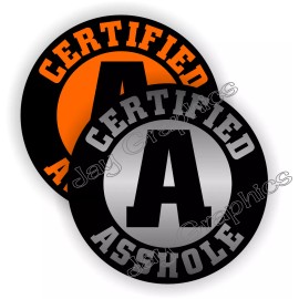 Unbranded/Generic Certified A HOLE Funny Hard Hat Helmet Stickers Foreman Laborer Decals A$$hole