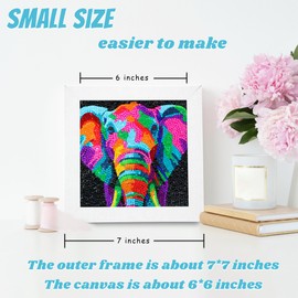 Libfx Diamond Art Kits for Kids with Frame Diamond Art for Kids Girls Boys Beginners Arts and Crafts for Kids Ages 8-12 Christmas Birthday Gifts (Elephant)