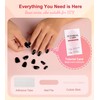 Morily Black Press on Nails - Glossy Short Oval Fake