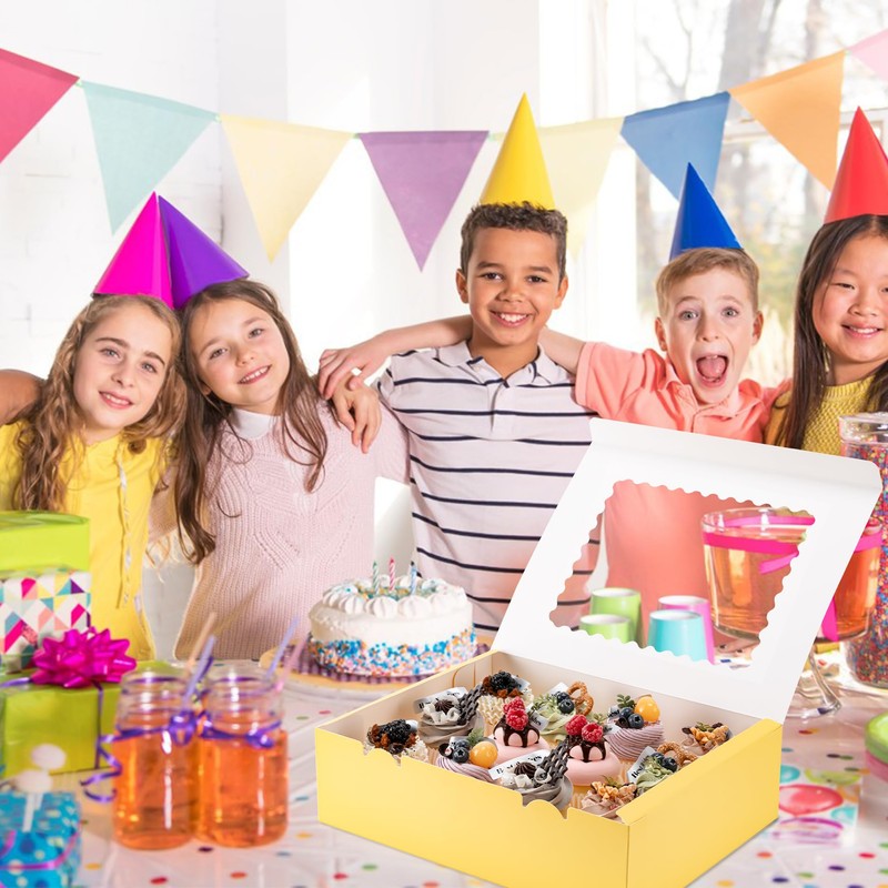 Hoewina 6PCS Cupcake Boxes - Hold 12 Count Cupcake Containers