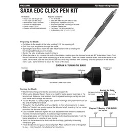 Penn State Industries PKSAXAGM Saxa EDC Click Ballpoint Pen Kit Woodturning Project (Gun Metal)