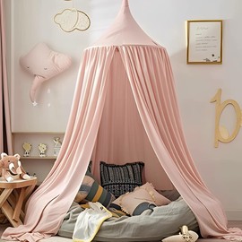Vercico Kids Bed Canopy Round Dome Canopy for Princess (Pink)