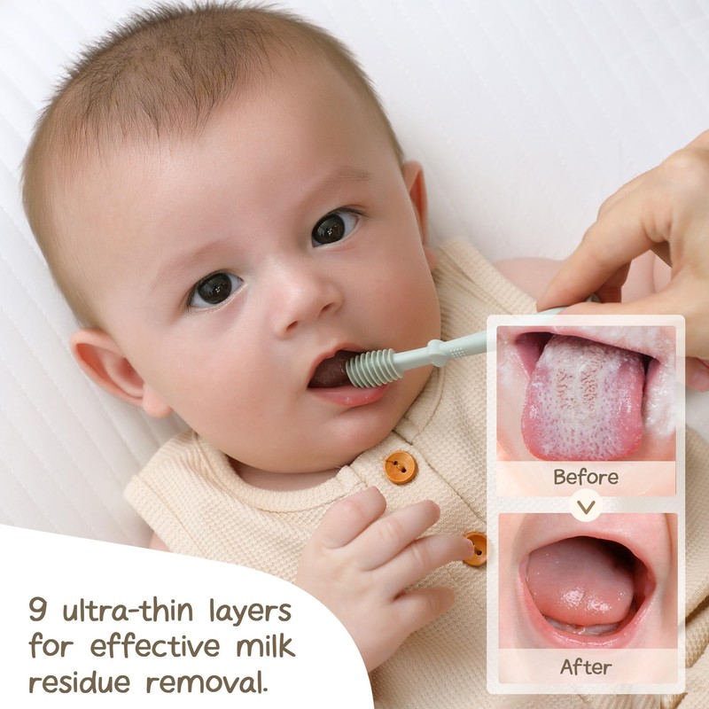 Moonkie Baby Finger Toothbrush Tongue Oral Cleaner Kit for 3