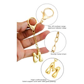 QHSOZ Gold Bubble keychain Bag Charms Cute Initial Keychain For Women Fashion Alphabet Keychains Accessories Gift