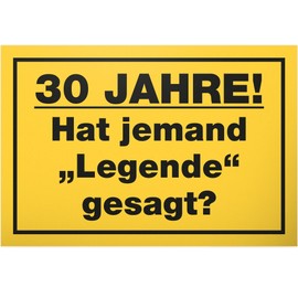 DankeDir! 30 Jahre Legende - Kunststoff Schild 30 x 20 cm - Männer & Frauen Geschenk Geburtstagsgeschenk 30. Geburtstag - Geburtstagsdeko Geburtstagskarte Geschenkidee Partydeko 30er