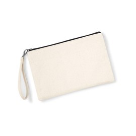Westford Mill W520 Canvas Wristlet Pouch, Natural / black