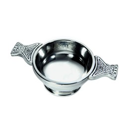 Wentworth Pewter - Small Pewter Quaich Cup of Friendship Engraved Free Loving Cup, Gift, 75ml