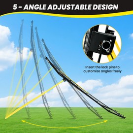 BAGAIL Volleyball Rebounder Net 7x4 Ft, Bounce Back Volley Ball Net with Adjustable 5 Angles, Heavy-Duty Frame & High-Tension Net, Ball Return Training Equipment for Backyard - Yellow