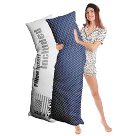 maizi Full Body Back Pillow 54x20 Inches Body Pillow with with Pillow Cover, Image of Chrome Metal Texture Hexagon Pattern Made in USA