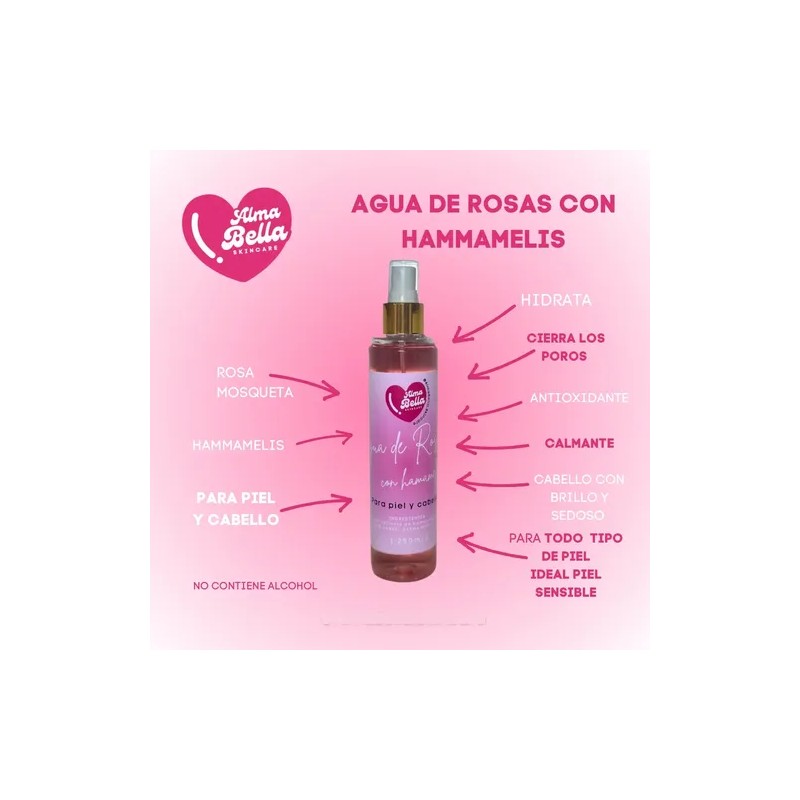 Agua De Rosas Hidratante Facial, Corporal Y Cabello
