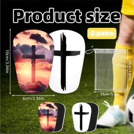 lasuroa 2 Pairs Protective Soccer Shin Guards, 3.94x2.36 Inch Mini Football Shin Guards Football Protective Gear for Training & Matches Youth Boys Girls Adults