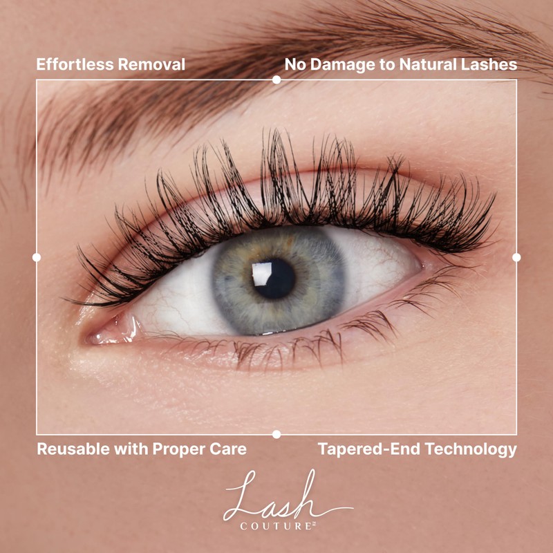KISS Lash Couture LuXtensions Collection False Eyelashes, Flat Lash Technology,