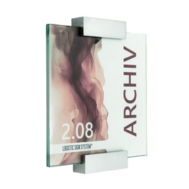 Logistic Sign System Door Sign Glass Vitrum A with Block Holder (180/180 mm)