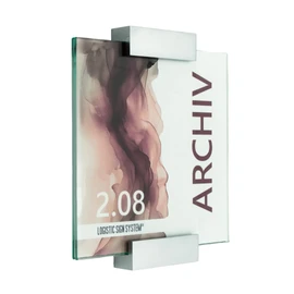 Logistic Sign System Door Sign Glass Vitrum A with Block Holder (180/180 mm)