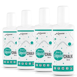 TOPSIDE Bulk Pack of 4 x Liquid Chalk 200 ml - Liquid Magnesium Carbonate for Climbing, Bouldering and Crossfit