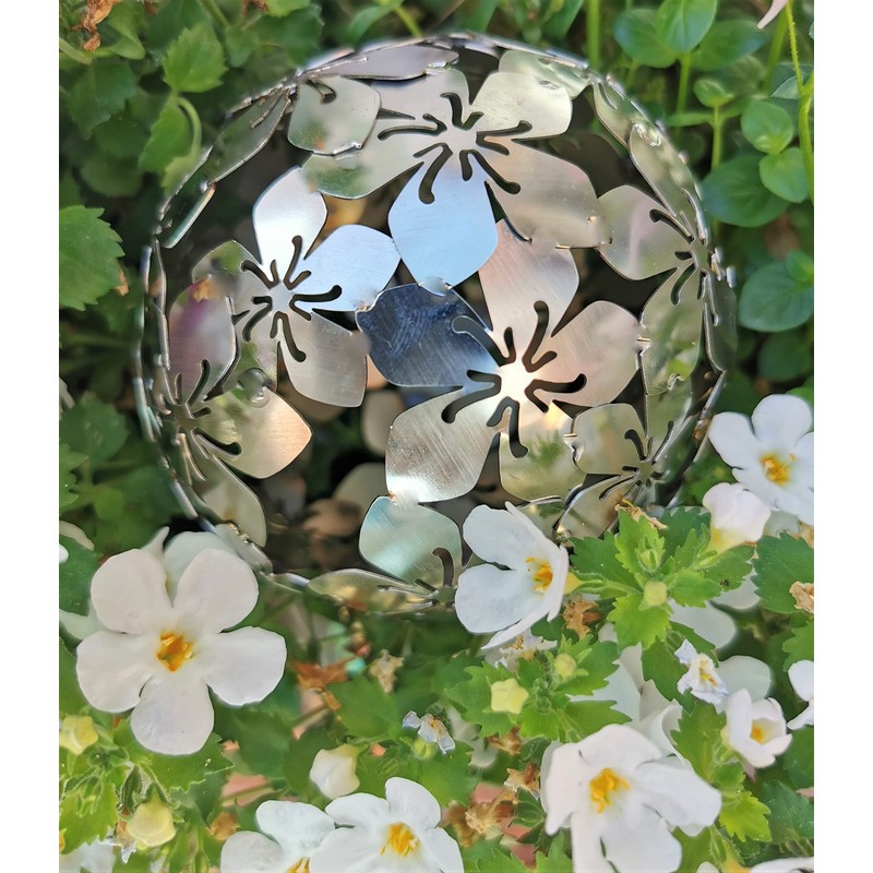 Jürgen Bocker Gartenambiente Decorative Ball Flower Stainless Steel Matt Brushed