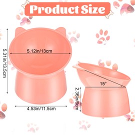 YUXIANLB 6 Pcs Plastic Raised Cats Bowls 15 Degrees Elevated Cat Bowls, Anti Vomiting Tilted Raised Cat Food Bowl Whisker Friendly Pet Bowl Stand, Pet Feeders for Cats and Small Dogs