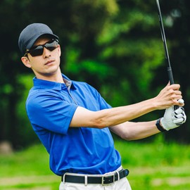 Afit AF-802P Polarized Sunglasses, Men's, Sports, Golf, Running, Baseball, UV Protection, Black/Red (Polarized Smoke Lenses)