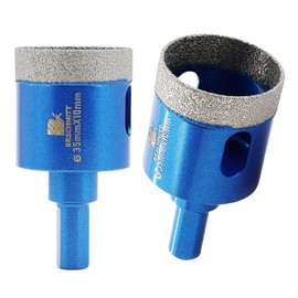 1-3/8 Inch Diamond Drill Bits Glass Hole Saw Drill Bit for Glass Porcelain Tile Ceramic Marble Drilling,BRSCHNITT Glass Hole Saw Triangle Shank(2pcs)