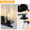 RyaHQ Black Bathroom Vanity Light Fixtures Over Mirror 3-Light Wall