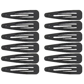 Topkids Accessories Large Hair Snap Clips Big Snap Clips Women Girls Kids Sectioning Slide Grip Fringe Styling Fine Hair Thick Hair Bendies Sleepies Epoxy (12pc Black Enamel)