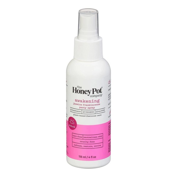 The Honey Pot Company Panty Spray 4 Oz Pack Of 2! Includes "Jasmine Frankincense Awakening" & "Calming Lavender Rose"! Plant-Based and All Natural Feminine Spray! Refresh, Restore and Revive Feminine Care! Sulfate Free, Cruelty Free & Paraben Free!