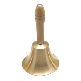 Gadpiparty Hand Bells Home Sound Handbell Rattle Decor Wooden Desk Hotel Accessories Children Brass cm Bell Jingle Christmas Calling Golden Santa Events Clear Cow School Handle