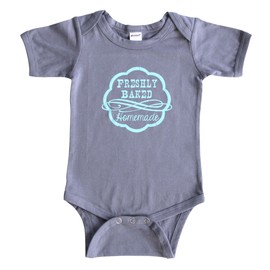 Rocket Bug Freshly Baked Baby Bodysuit (0-3 Months) Gray