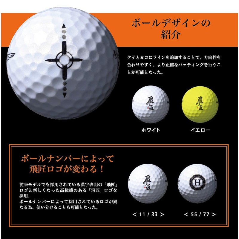 Works Golf (WORKS GOLF) Golf Ball Hisama Meccha Soft Yellow