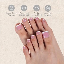 Dsixnails 240 uñas postizas cuadradas cortas y rosas para mujer en 15 tamaños, extensión de uñas postizas con punta francesa, puntas de gel suave, cob