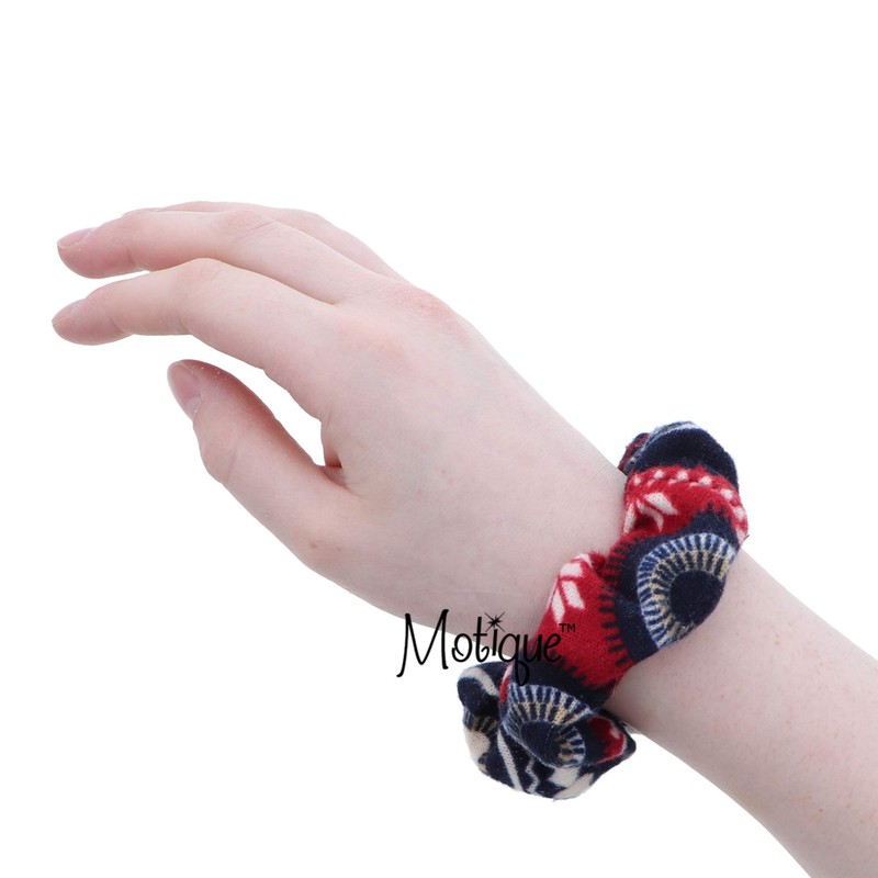 Girls Aztec Hair Scrunchy-Blue