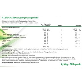 Black Cumin Oil Capsules Tasnim Cold Pressed from Ethiopian Seeds 80 Capsules Vegan