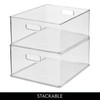 iDesign Recycled Plastic Stackable Storage Bin with Handles - Clear