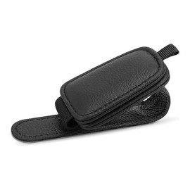 Sunglass Holder for Car Visor Clip – Universal Fit – Genuine Leather – Magnetic Sunglasses Holder For Car Visor – Car Glasses Holder & Ticket Card Clip – Car Visor Accessories (Black)
