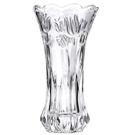 Slymeay Flower Vase Tulips Pattern Large Size Glass Thickening Design Home Decor,Wedding vase or Gift - 9.4" High x4.9 Wide,Clear,with Color Box