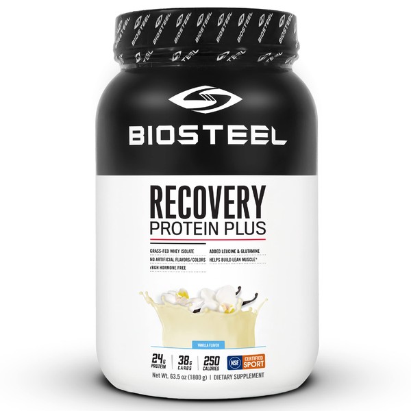 BIOSTEEL Recovery Protein Plus Powder Supplement, Grass-Fed and Non-GMO Formula,