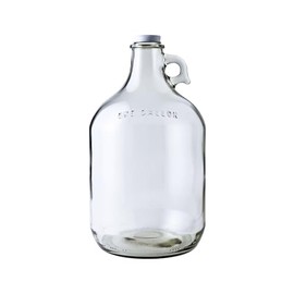 FastRack Glass Water Bottle Includes 38 mm Metal Screw Cap, 1 gallon Capacity, Clear (MN-TF9E-S1RA)