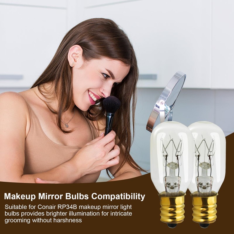 PWEOW Incandescent Replacement Bulb for Conair RP34B Illuminated Makeup Mirror