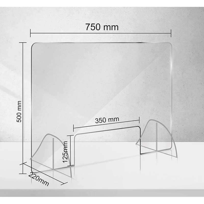 Manschin-Laserdesign Acrylic Protective Shield, Sneeze Protection, Spit Protection, Counter Stand,
