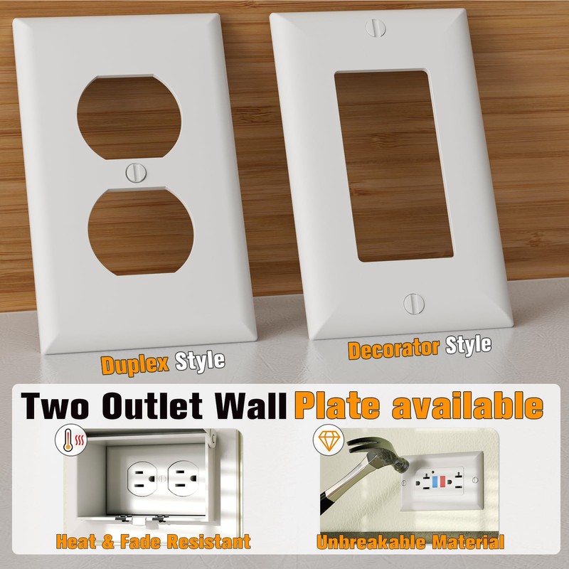 2 Pcs Recessed Outlet Box, DBHS1W-1 Low Profile Electrical Boxes,