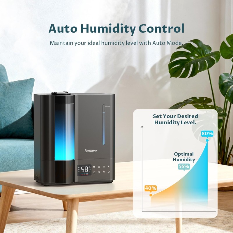 BREEZOME 8L Humidifiers for Bedroom, Warm & Cool Mist for