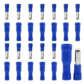Yosawa 100-pieces Insulated Male/Female Bullet Quick Splice Wire Connector Electrical Crimp Terminal 16-14AWG Blue (ZDL)