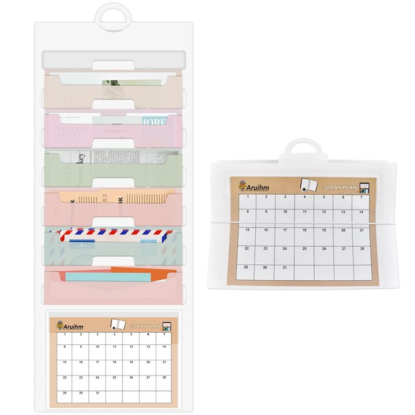 Aruihm Wall File Organizer 6 Pocket, Hanging Wall File Organiser