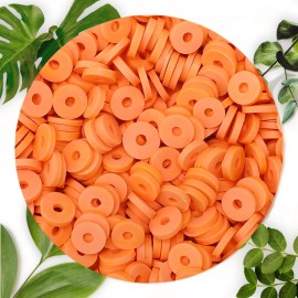 GloriavaleQueen Vibrant Orange Clay Beads (6mm) - 2000pcs for Jewelry Making - Heishi Beads for