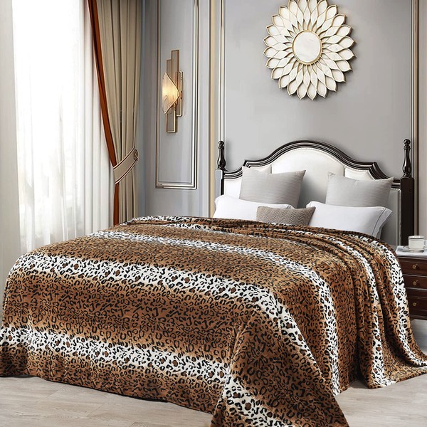 Home Soft Things Animal Safari Style Bed Blanket, Twin(60 in x 90 in) ST Leopard