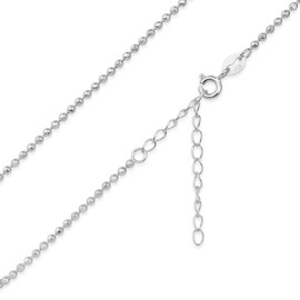 BEssential Necklace 925 Silver without Pendant 18K Gold Plated - Anchor Chain, Flat Curb, Oat Grain, Ball Chain, Popcorn - Silver Chain 40 and 45 cm + 5 cm Extension Chain, Gold