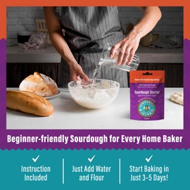 MY RUSTIC ROOTS San Francisco Sourdough Starter Culture – All Natural & Organic Sourdough Bread Starter - Beginner Friendly - Perfect for Baking Delicious Homemade Artisan Bread, Pizza & More - 12g