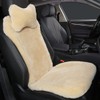 OGLAND Fluffy Fuzzy Sheepskin Car Seat Covers for Universal Soft