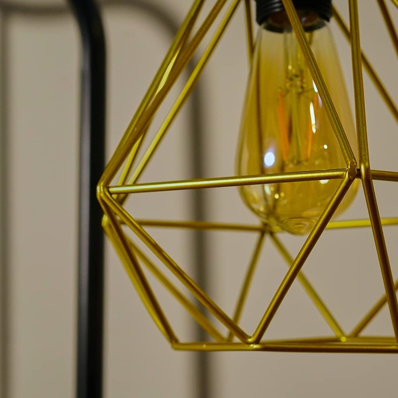 MiniSun Retro Style Gold Metal Basket Cage Ceiling Pendant Light